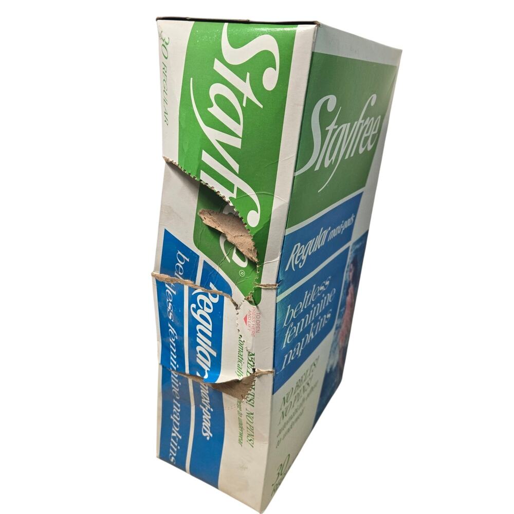 VTG Prop 1980s Stayfree Maxi Pads Box Of 30 Feminine Napkins *OPEN* 17 Inside - Picture 2 of 8